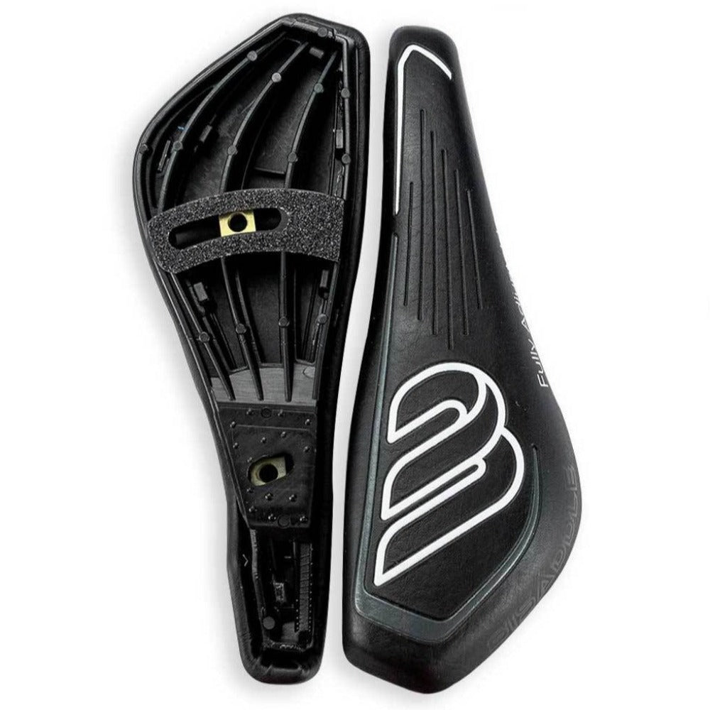 bisaddle srt black surfaces only top and bottom side by side views