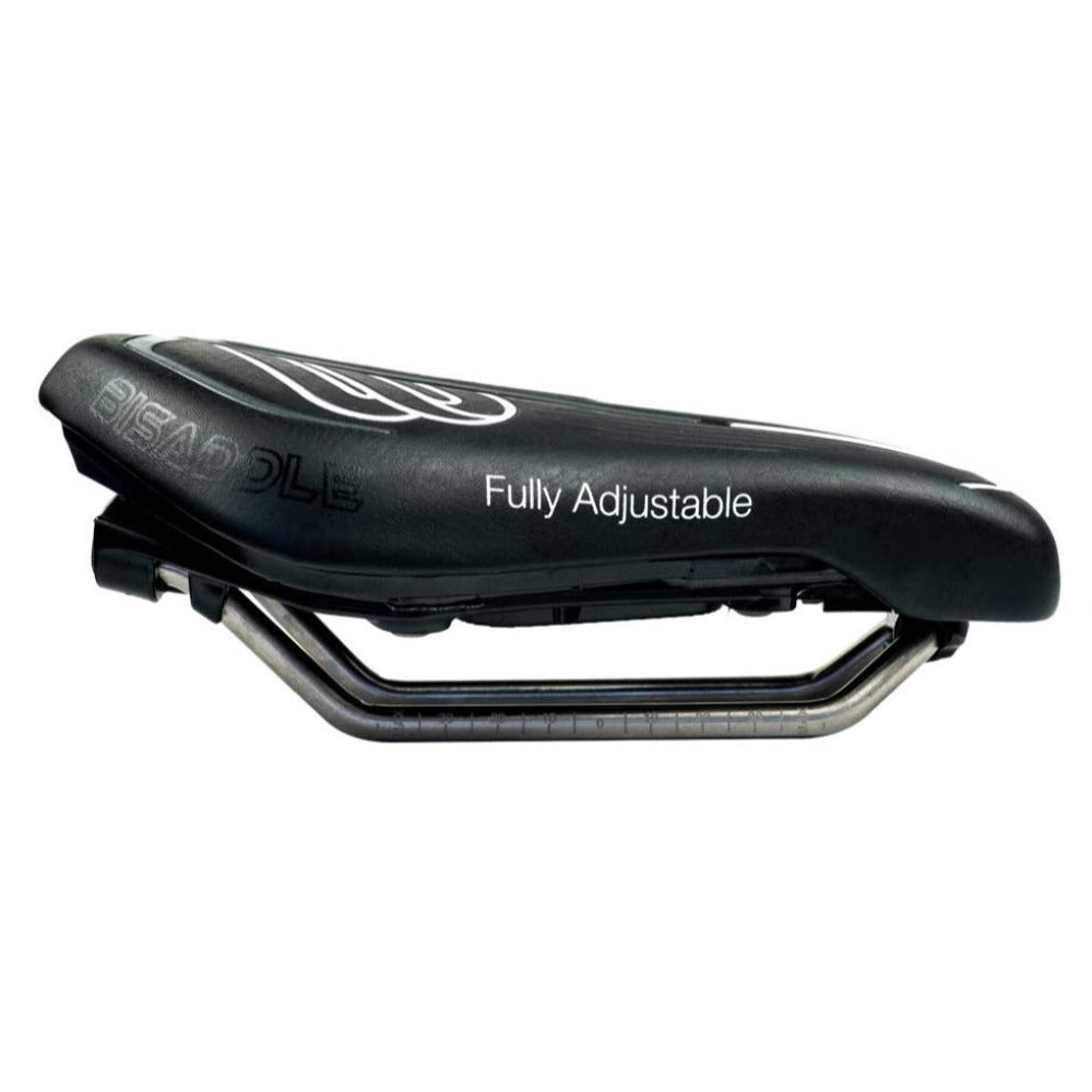 bisaddle srt black side view with titanium base