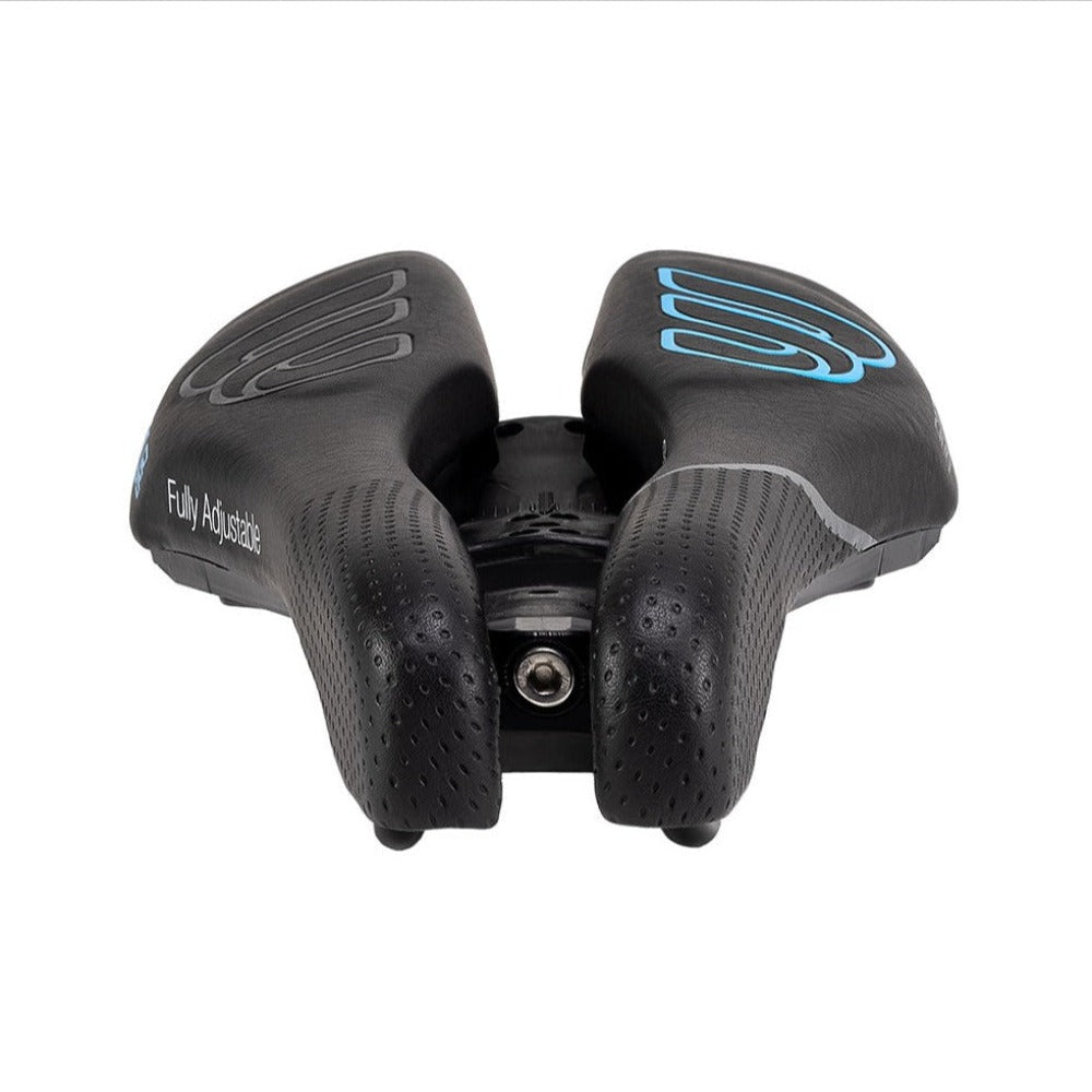bisaddle ext stealth front view with chrome base