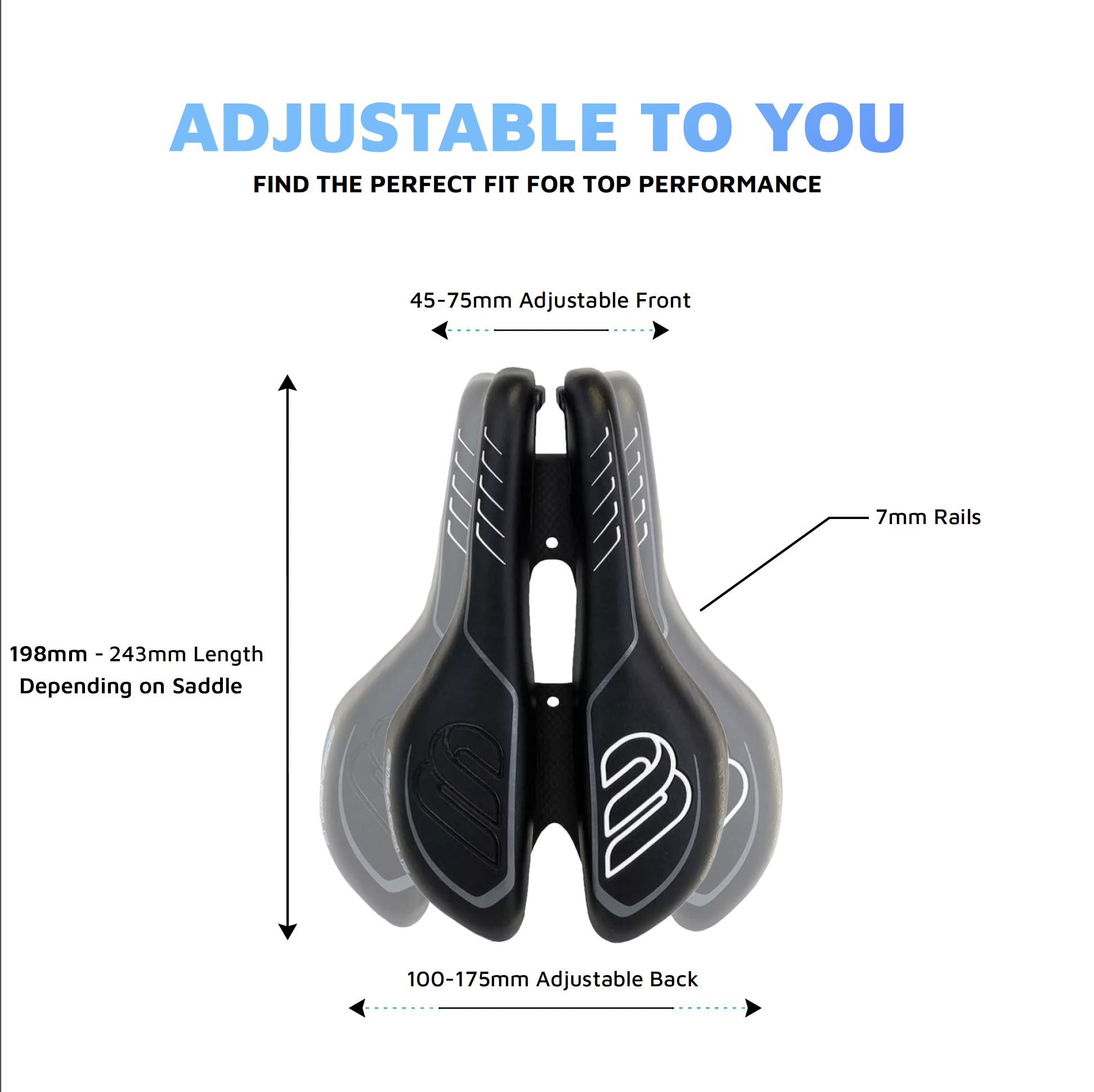 Bonneville Distance – Bisaddle Adjustable Shape Bike Saddle